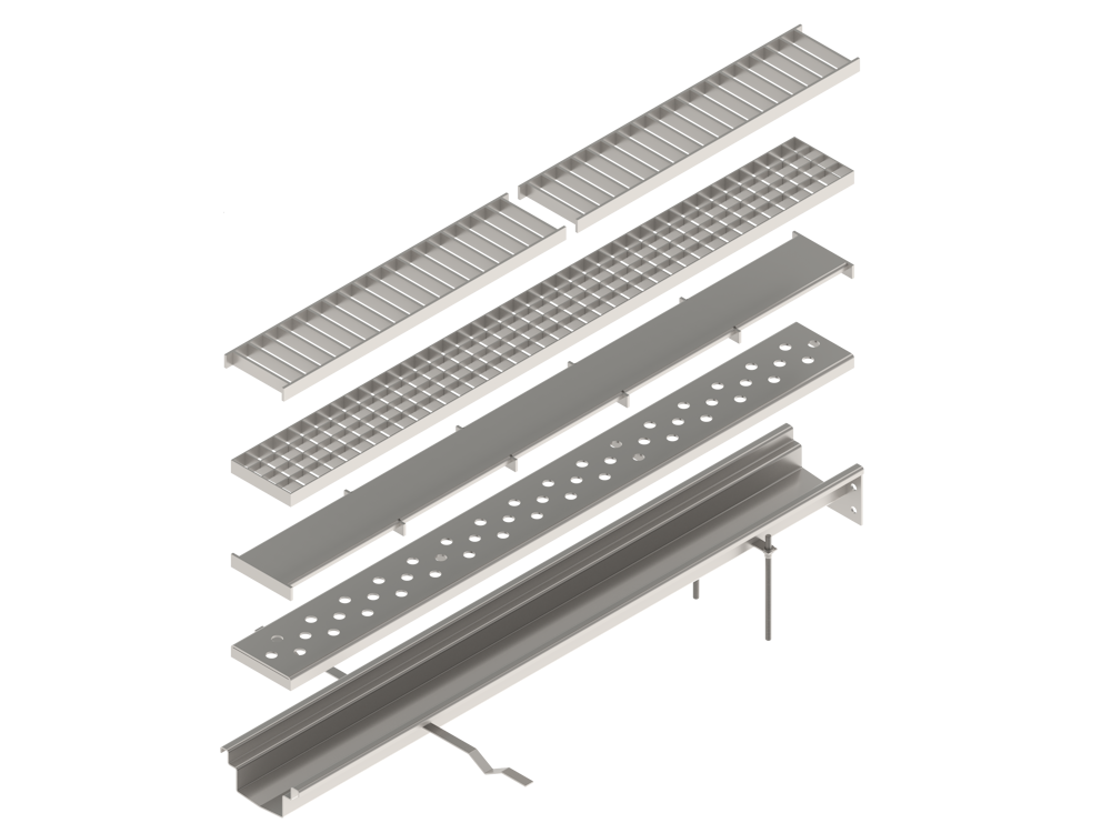 Лоток водоотводный из нержавеющей стали Евро 80